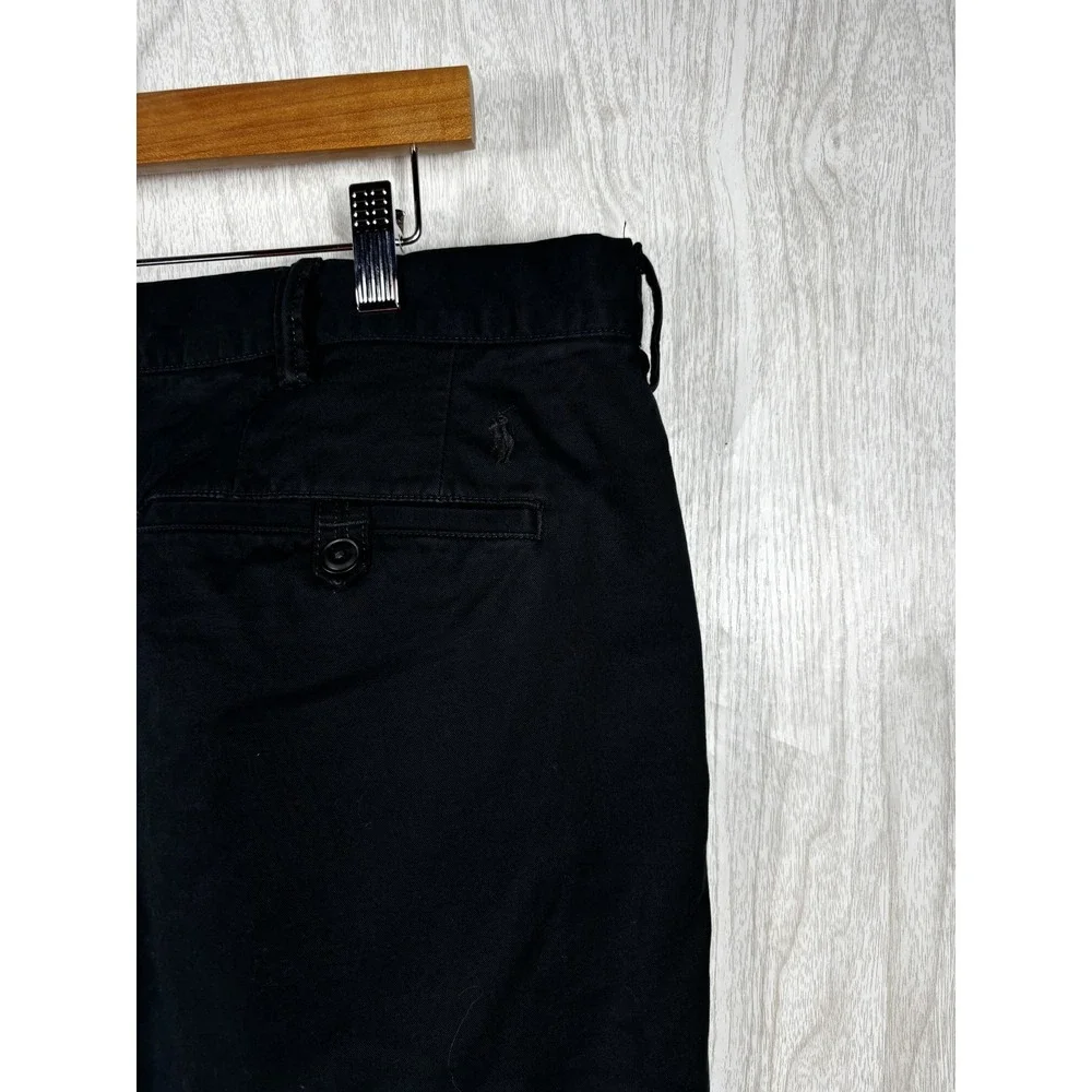 Polo Ralph‎ Lauren Slim Stretch Chino Pants Black Cotton Twill Men 42x32